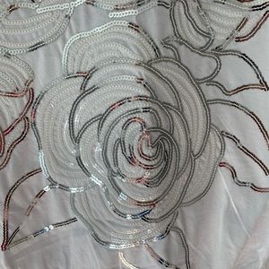 Lane Bryant Tops - White and silver sequins detailed shirt Lane Bryant Tops - White and silver sequins detailed shirt